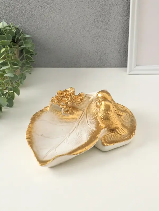 Подставка для мелочей &laquo;Птички&raquo;, белый с золотом, 10&times;25&times;20 см