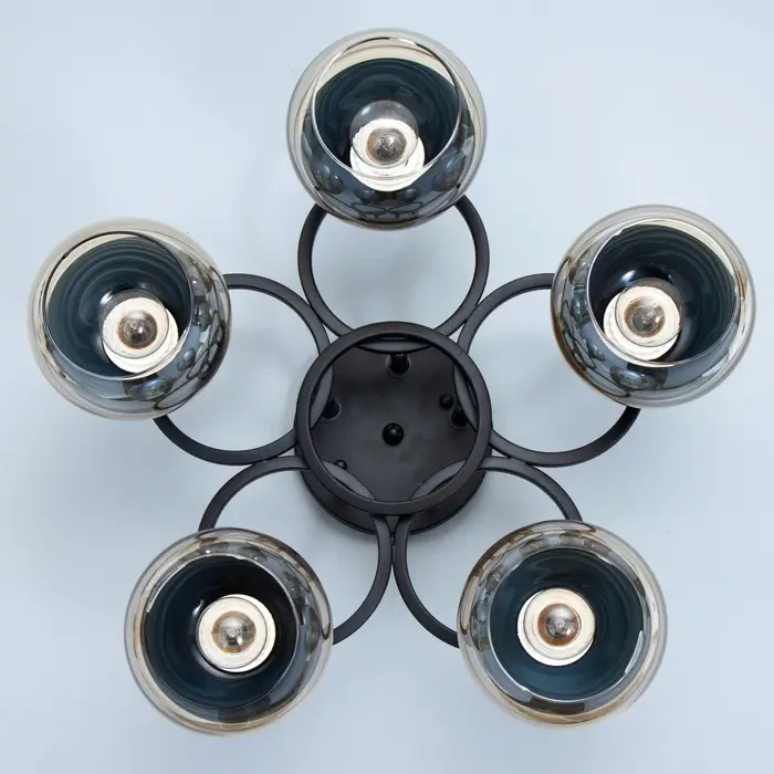 Светильник потолочный BayerLux &laquo;Айрис&raquo;, 5&times;Е27, 40 Вт, чёрный, 47&times;47&times;23 см