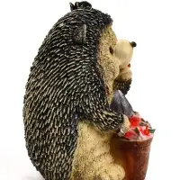Садовая фигура из полистоуна &laquo;Ёжик с цветочным горшком&raquo;, 20&times;17&times;26 см