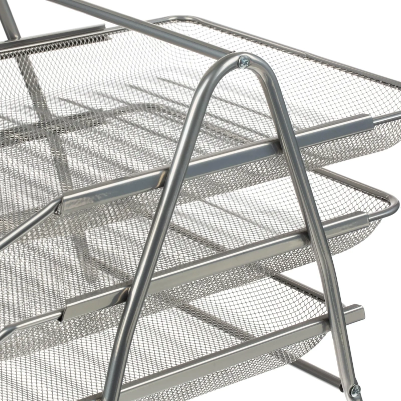 Лоток горизонтальный для бумаг 3секции Attache 265x335x275мм металл серебр