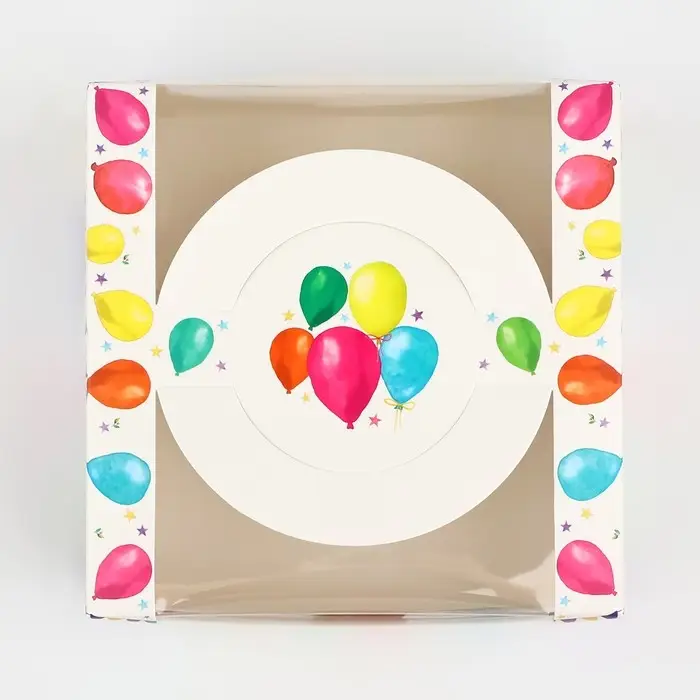 Коробка под бенто-торт с окном «С Днём рождения!», 14 х 14 х 8 см Коробка под бенто-торт с окном «С Днём рождения!», 14 х 14 х 8 см