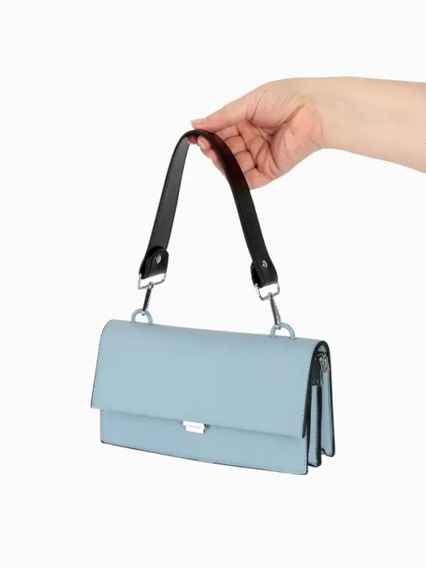 Ручка для сумки, с карабинами, 35&plusmn;1 см &times; 3.5 см, цвет чёрный, серебряный