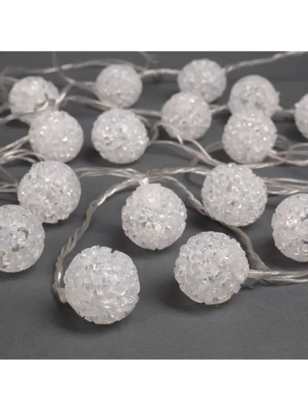 Гирлянда &laquo;Нить&raquo; 5 м с насадками &laquo;Шарики акриловые&raquo;, IP20, прозрачная нить, 20 LED, свечение мульти (RG/RB), мигание, 220 В