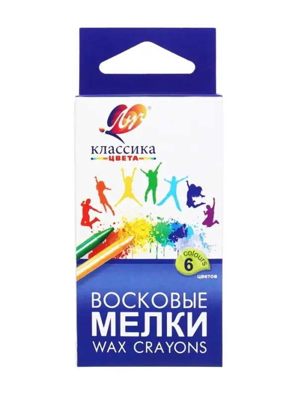 Мелки восковые, 6 цветов, &laquo;Луч&raquo;, круглые