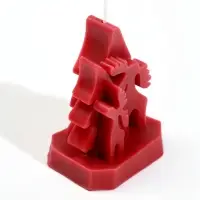 Свеча новогодняя &laquo;Олени&raquo;, 7&times;5&times;8.5 см, 9 ч, красный