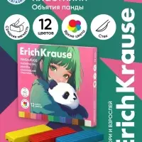 Пластилин 12 цветов ErichKrause Panda Hugs, со стеком