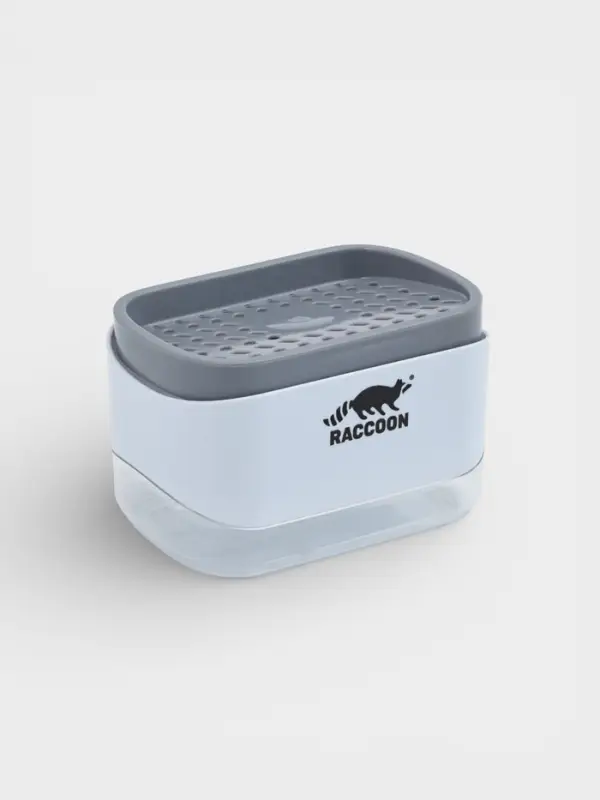 Дозатор для моющего средства с подставкой для губки Raccoon, губка в комплекте