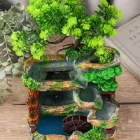 Фонтан &laquo;Каменная стена под деревом&raquo;, 30&times;17 см, с подсветкой, без шарика