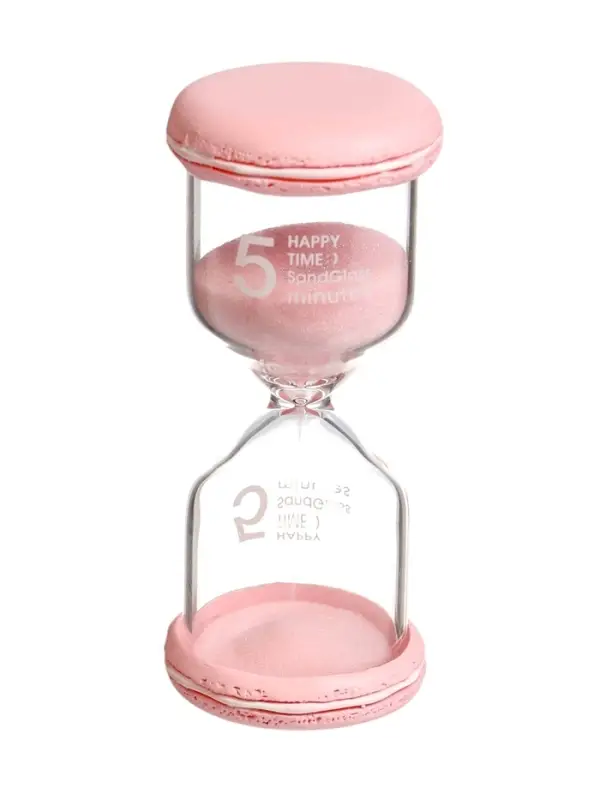 Песочные часы на 5 минут &laquo;Макарун&raquo;, 4.4&times;9.8 см, розовые