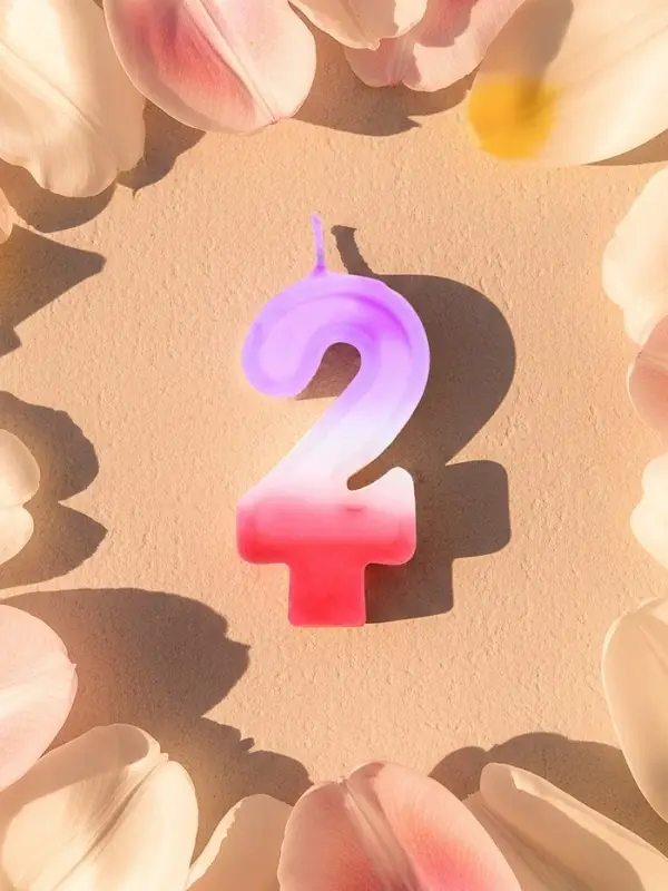 Свеча цифра для торта &laquo;2&raquo;, 8&times;3.75&times;1 см