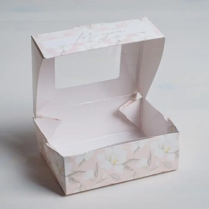 Кондитерская упаковка, коробка с ламинацией &laquo;For you&raquo;, 10&times;8&times;3.5 см