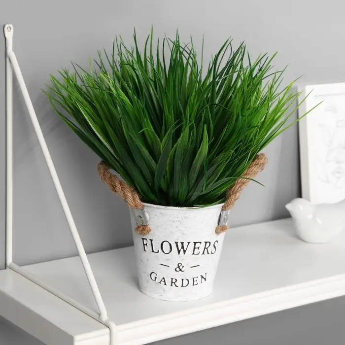 Искусственный цветок в горшке &laquo;Садовый рай&raquo;, осока, 11&times;22 см, МИКС