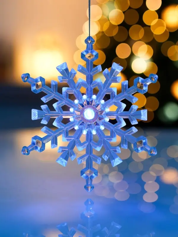 Подвеска светодиодная «Снежинка» 14 см, 1 LED, от батареек LR41×3, свечение RGB Подвеска светодиодная «Снежинка» 14 см, 1 LED, от батареек LR41×3, свечение RGB