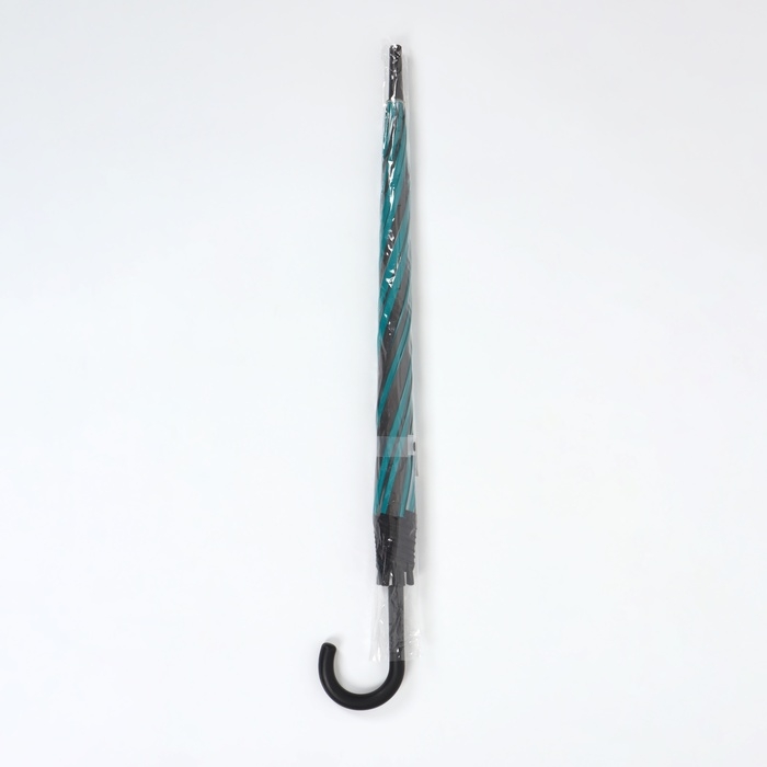 Зонт - трость полуавтоматический «Полосы», 8 спиц, R = 54/60 см, D = 120 см, цвет серый/зелёный Зонт - трость полуавтоматический «Полосы», 8 спиц, R = 54/60 см, D = 120 см, цвет серый/зелёный