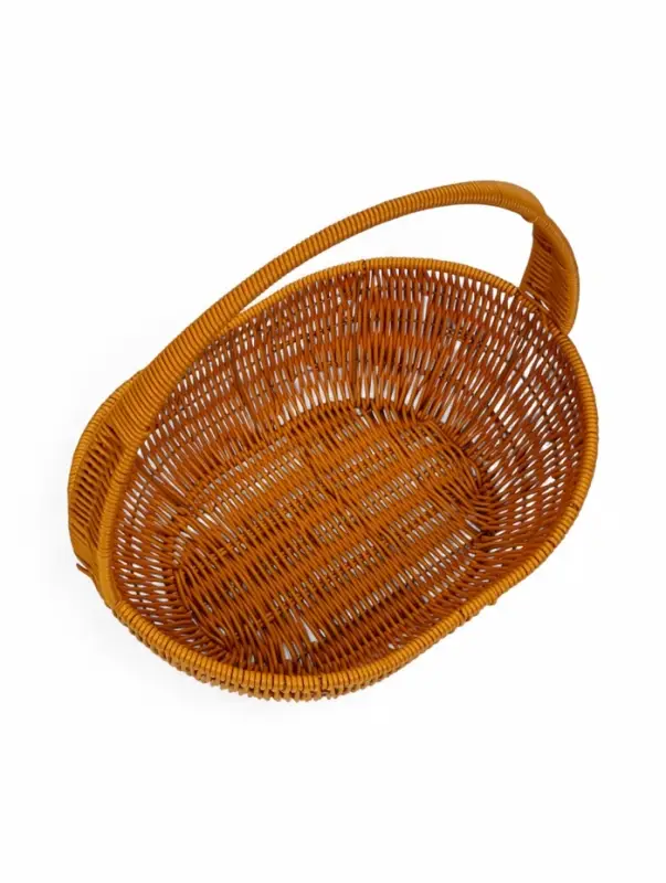 Корзина пластик 34 х 26 х 14 см, ручка 20 см металл карскас коричневый Корзина пластик 34 х 26 х 14 см, ручка 20 см металл карскас коричневый