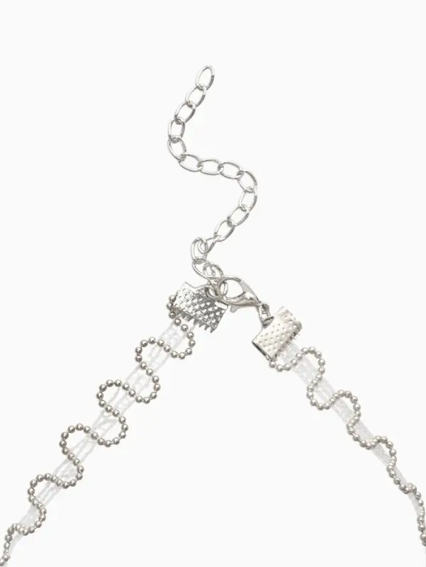 Чокер &laquo;Волна&raquo; сияющая, цвет серебро, L=30 см+7 см