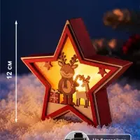 Ёлочная игрушка &laquo;Оленёнок&raquo; 12&times;12 см, подвеска, от батареек AG10&times;3, свечение тёплое белое