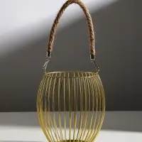 Подсвечник металл на 1 свечу &laquo;Корзина&raquo;, d=10 см, бронза, 15&times;15&times;17 см