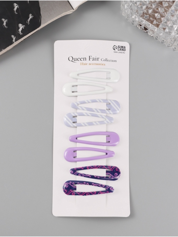 Невидимка для волос Невидимка для волос "Флора" (набор 8 шт) нежность, 5 см, микс