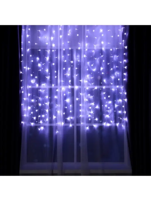 Гирлянда &laquo;Занавес&raquo; 2&times;1.5 м, IP20, прозрачная нить, 360 LED, свечение белое, 8 режимов, 220 В