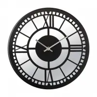 Часы настенные, интерьерные, бесшумные, d-32 см, металл с зеркалом Часы настенные, интерьерные, бесшумные, d-32 см, металл с зеркалом