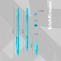 Набор ручек шариковых 4 штуки ErichKrause R-301 Spring Stick & Grip, узел 0.7 мм, чернила синие, резиновый упор, длина линии письма 1000 метров, европодвес