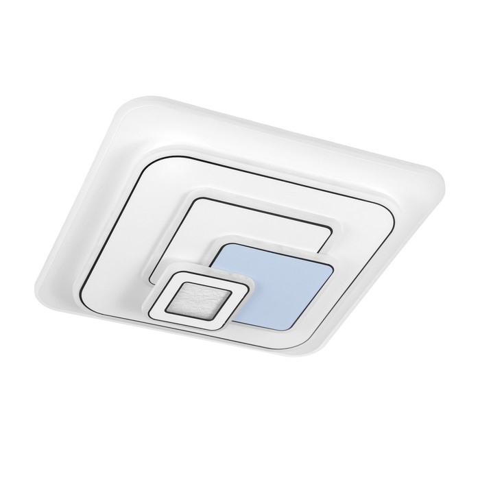 Люстра с ПДУ Люстра с ПДУ "Квадраты" LED 160Вт чёрный-белый-голубой 49х49х10 см