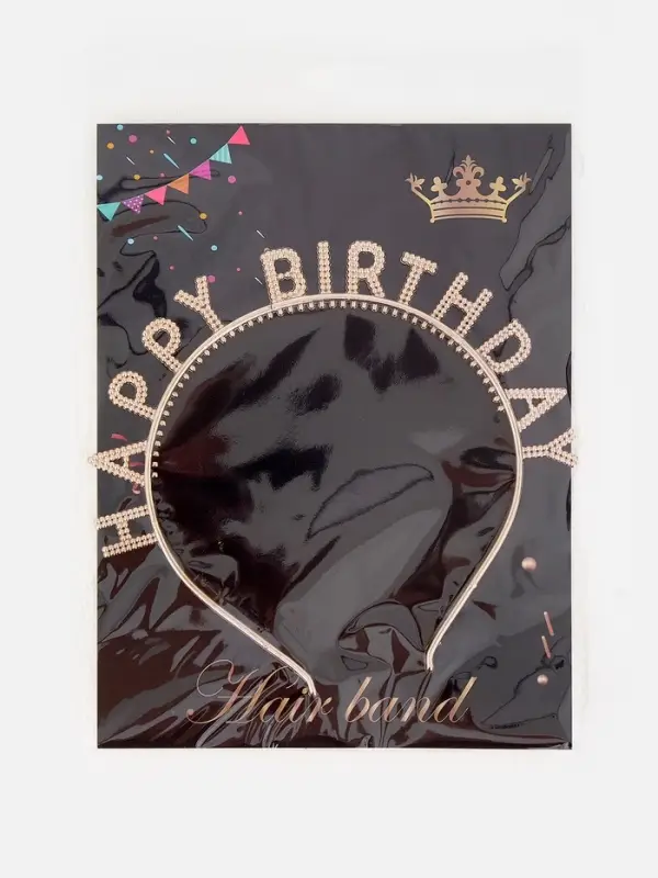 Ободок Ободок "Happy birtday" розовое золото