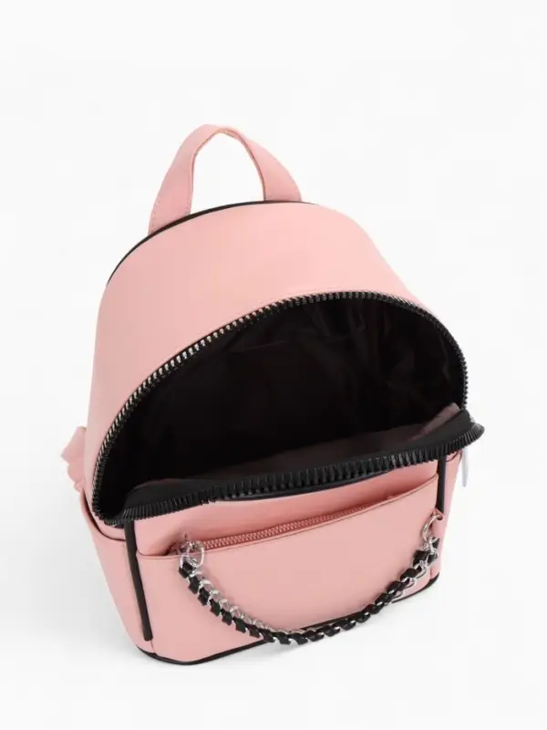 Рюкзак-мини женский на молнии, с карманом, размер 21&times;12&times;27 см, розовый