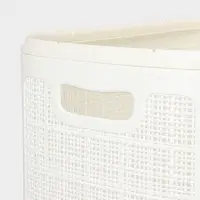 Плетёная корзина для белья с крышкой "Лён" 75л 43×32×60см, цвет белый Плетёная корзина для белья с крышкой "Лён" 75л 43×32×60см, цвет белый