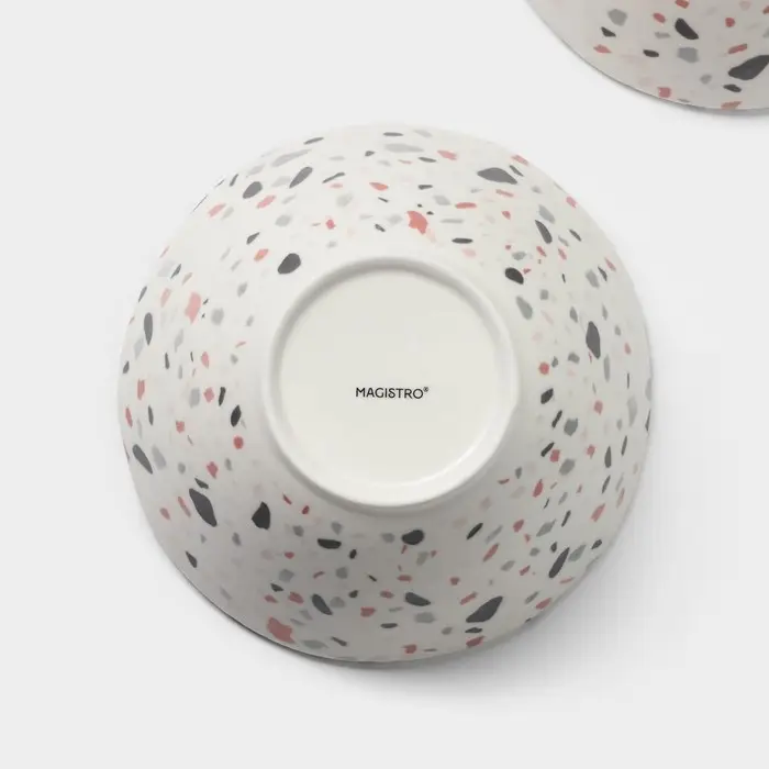 Салатники Magistro Terazzo, 700 мл, 16&times;7.4 см, набор 2 шт., фарфор, белые