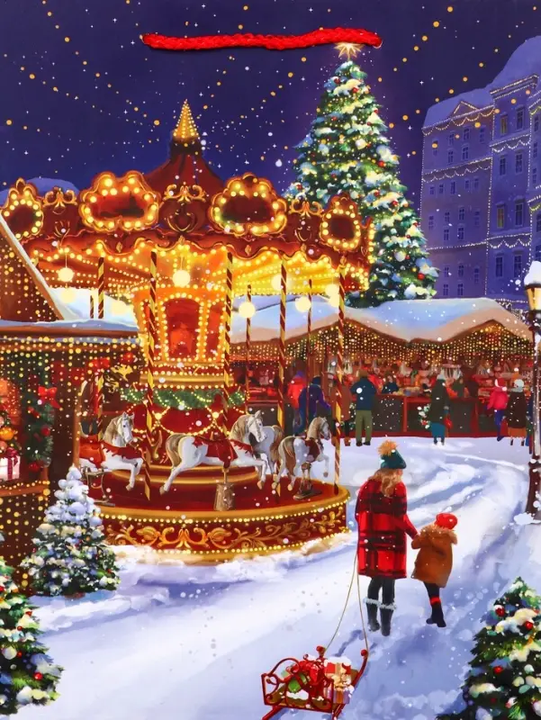 Пакет подарочный новогодний ламинированный, «Новогодний парк» , 26×12×32 см Пакет подарочный новогодний ламинированный, «Новогодний парк» , 26×12×32 см