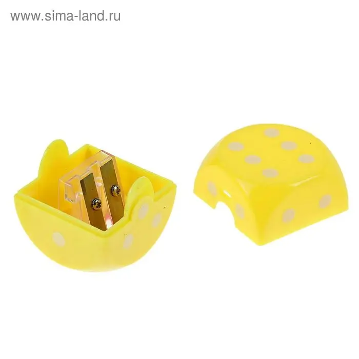 Точилка с контейнером «Кость игральная», двойная, корпус МИКС Точилка с контейнером «Кость игральная», двойная, корпус МИКС