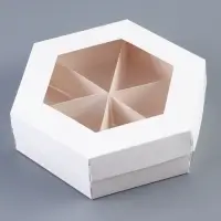 Менажница белая, 18.5×18.5×5.5 см