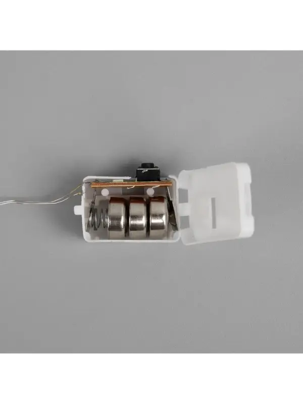 Гирлянда &laquo;Нить&raquo; 2 м роса, IP20, серебристая нить, 20 LED, 3 режима, батарейки AG13&times;3 (в комплекте), свечение тёплое белое