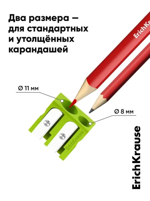 Точилка пластиковая ErichKrause EasySharp Duo, Reef, ассорти