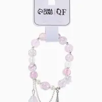 Браслет с подвесками &laquo;Сахарный. Башня с цветами&raquo;, d=6 см, шар №10/8, фиолетовый, розовый в серебре