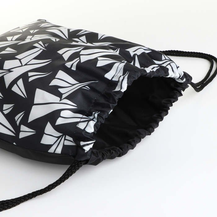 Мешок для обуви на шнурке, цвет белый/чёрный