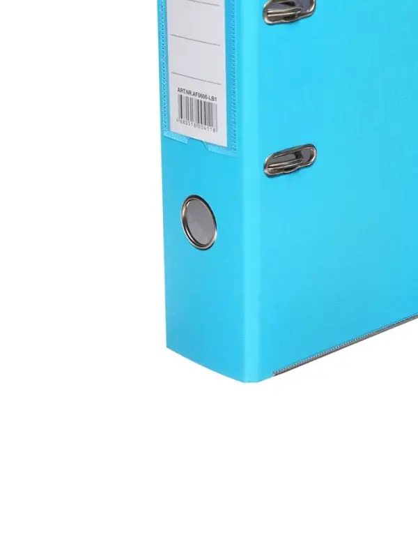 Папка-регистратор А4, 75 мм, ПВХ, тиснение &laquo;лен&raquo;, металлическая окантовка, карман на корешок, собранная, голубая, в оттенке МИКС