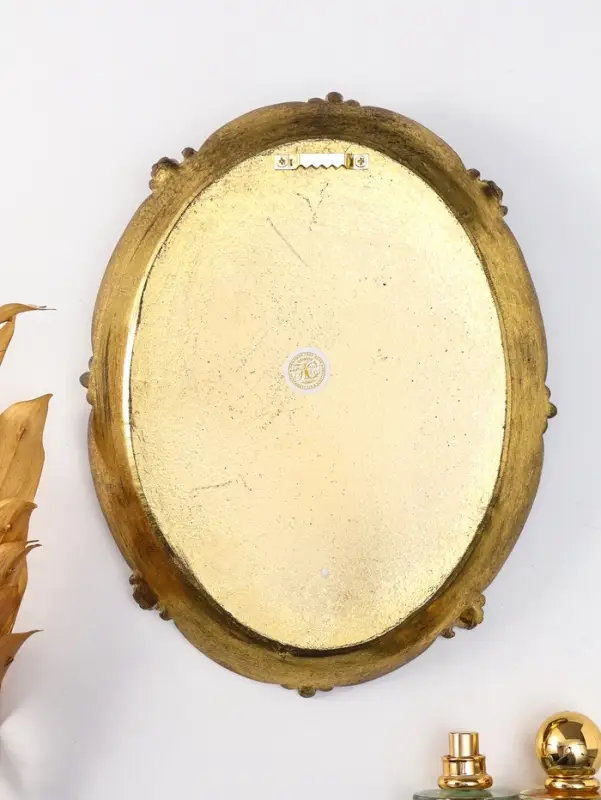 Панно интерьерное полистоун "Ангел с венком из роз" золото 21,5х4х27 см