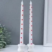 Свечи светодиодные "Античные. Сердечки" набор 2 шт 2хААА 2х2х27,5 см 2,5х7х32 см