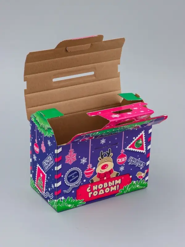 Коробка Новогодняя подарочная Коробка Новогодняя подарочная "Почта" 22 х 19,5 х 13,5 см