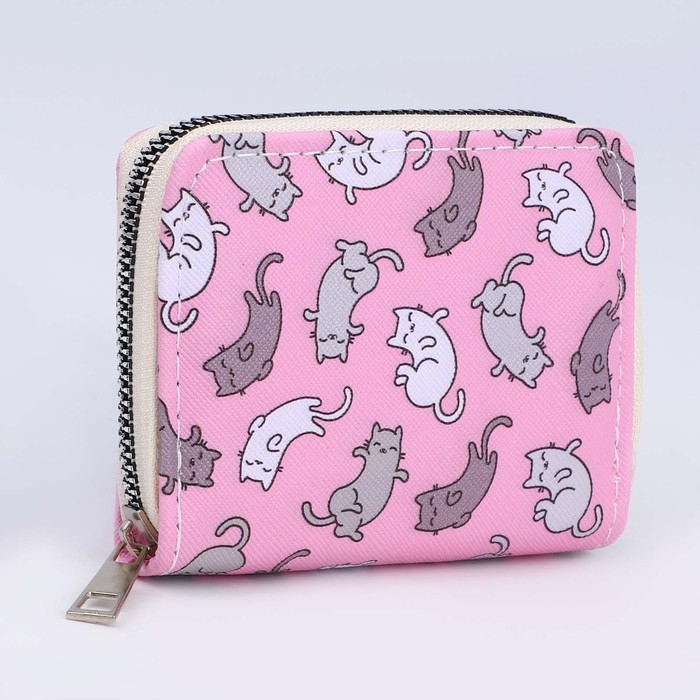 Кошелёк детский «Котята» 10х8.5х2 см, розовый