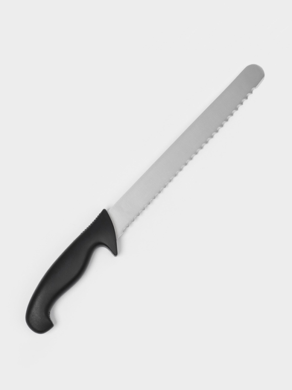 Нож хлебный, лезвие 24.5 см, черная ручка Нож хлебный, лезвие 24.5 см, черная ручка