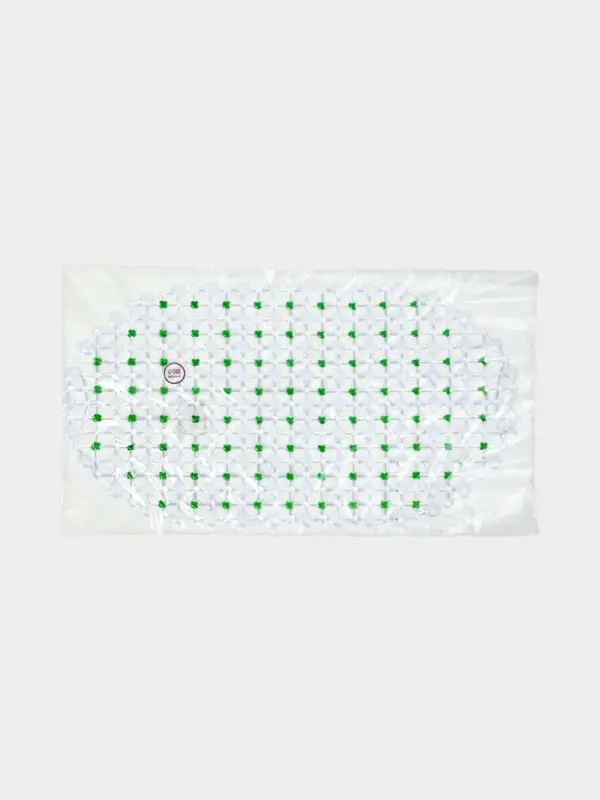 Коврик противоскользящий в ванну на присосках Доляна &laquo;Крапинка&raquo;, 36&times;66 см, зелёный