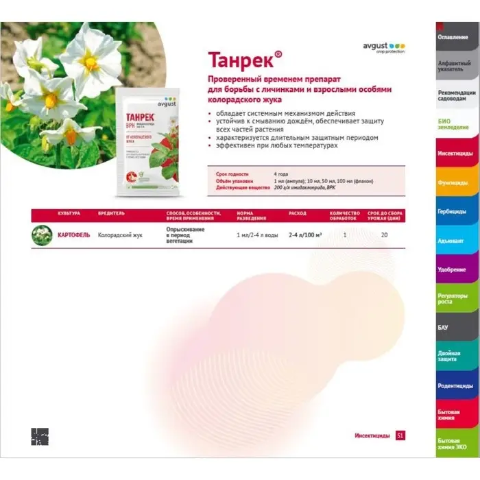 Средство от колорадского жука Танрек, ампула в пак., 1 мл Средство от колорадского жука Танрек, ампула в пак., 1 мл