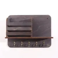 Ключница настенная, 5 крючков, дерево, 24&times;18&times;7 см