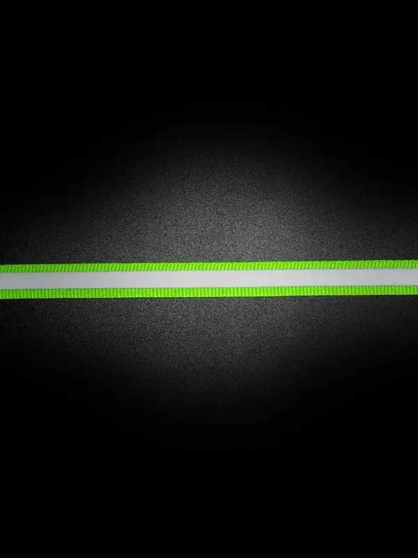 Светоотражающая лента-стропа, 10 мм, 5&plusmn;1 м, салатовая