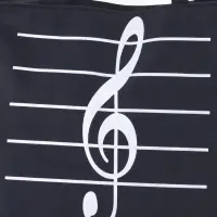 Сумка - шоппер &laquo;Музыка&raquo;, на молнии, 42&times;9&times;32 см, с принтом, чёрная