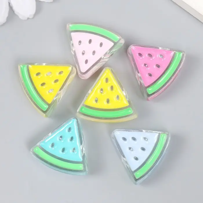 Бусина пластик «Летний бриз. Долька арбуза», глянец, 2.5×2.3×0.9 см, МИКС Бусина пластик «Летний бриз. Долька арбуза», глянец, 2.5×2.3×0.9 см, МИКС